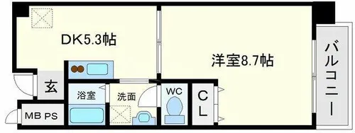 プレステージ靭公園【4階】の間取り