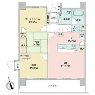 スクエア名古屋港【0801号室】の間取り