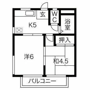 クレールマーサ【103号室】の間取り