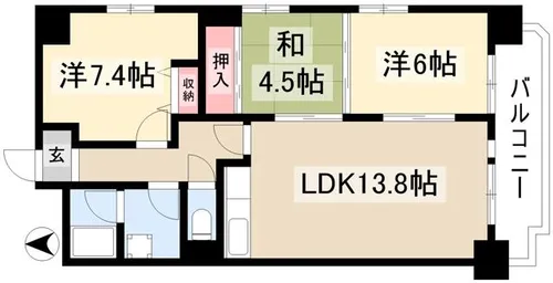 シティ・ライフ中島【402号室】の間取り