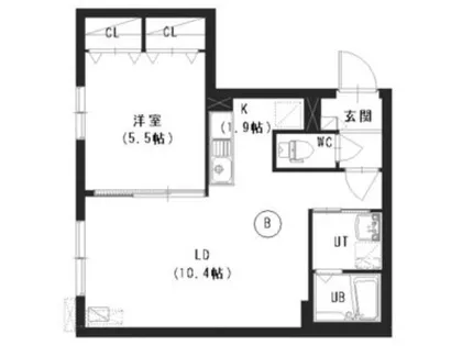 ブランブリエ中の島B棟【4階】の間取り