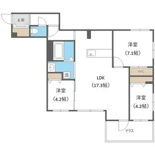アルファスクエア宮の森2条【1階】の間取り