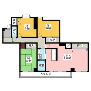 ルピネス亀の井【1階】の間取り