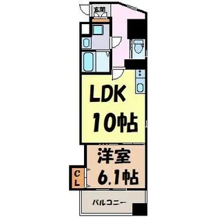 カスタリア志賀本通【7階】の間取り