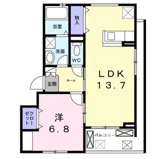 プレミール京都【1階】の間取り