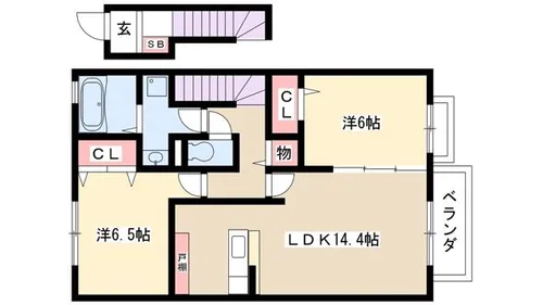 リバーサイド香流【205号室】の間取り