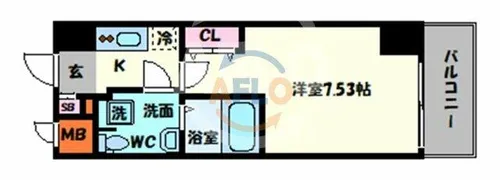 大阪プレステージアコモデーション【11階】の間取り