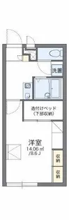 レオパレス雫【203号室】の間取り