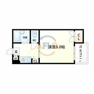 メロディーハイム美章園【8階】の間取り