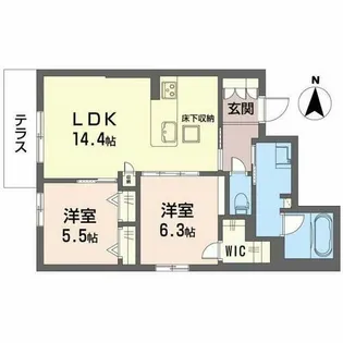 シャーメゾン フォレナ アルファ【1階】の間取り