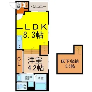 ハーモニーテラス四番IV【1階】の間取り