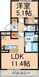 ウイングS Ⅲ【201号室】の間取り