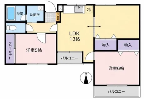 シャングリラ鮎川【1階】の間取り