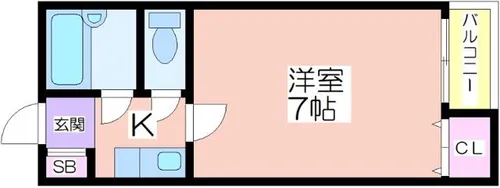 ブルーメイトA・B【B406号室】の間取り
