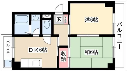 コーポ内川【301号室】の間取り
