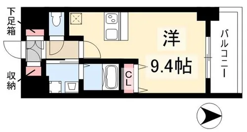 プレサンス名古屋駅前ヴェルロード【7階】の間取り