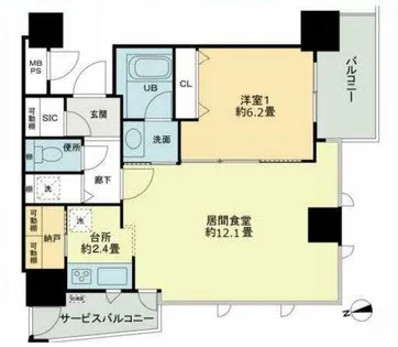 クロスレジデンス大阪新町【10階】の間取り