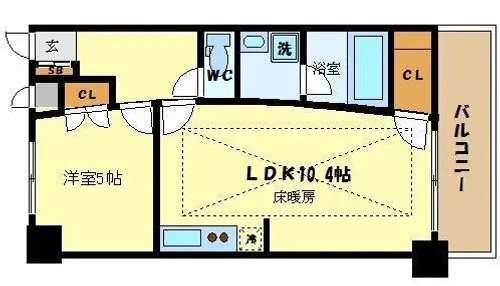 URBAN FLATS中之島【3階】の間取り