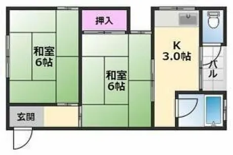 ピュアホーム常磐町【203号室】の間取り
