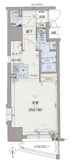 プレサンス中之島公園パークレジデンス【7階】の間取り