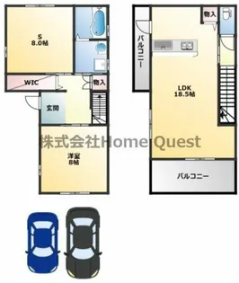 大阪府柏原市大字高井田【一戸建】の間取り