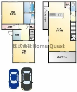 大阪府柏原市大字高井田【一戸建】の間取り