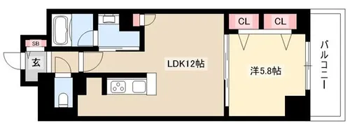 グランルクレ新栄イースト【0716号室】の間取り