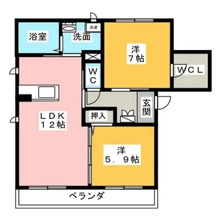 リーフ南野【1階】の間取り