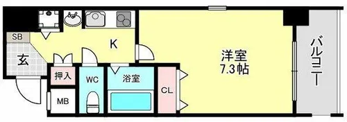 アーバンフラッツ難波東【13階】の間取り