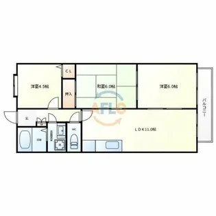 エスポワール参番館【6階】の間取り