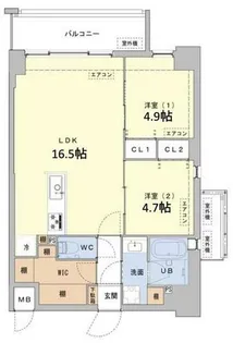 エルベコート梅田ウエスト【4階】の間取り