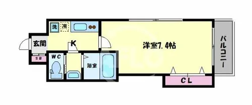 Luxe天王寺【4階】の間取り