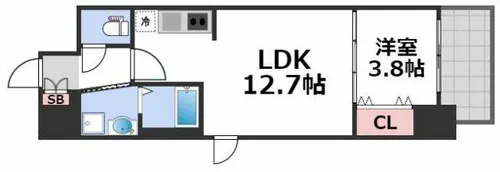 ラクラス堺筋本町【5階】の間取り