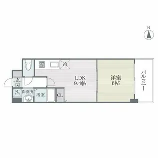 クレベール博多【4階】の間取り