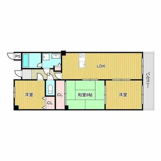 プリムローズ南茨木【4階】の間取り