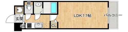 S-RESIDENCE新大阪駅前【15階】の間取り