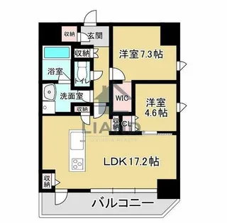 インシグニア渡辺通【1206号室】の間取り