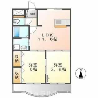 ルシード黒下【2階】の間取り