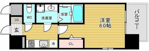 クレアグレイス岸里【9階】の間取り