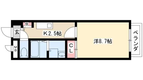 プレザントK【203号室】の間取り