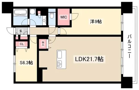 ロイヤルパークスERささしま【1721号室】の間取り