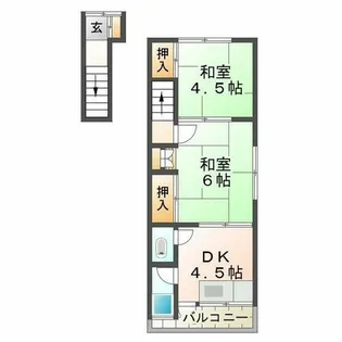 西舞子荘北棟【2階】の間取り