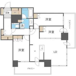ザ・札幌タワーズ イーストタワー【25階】の間取り