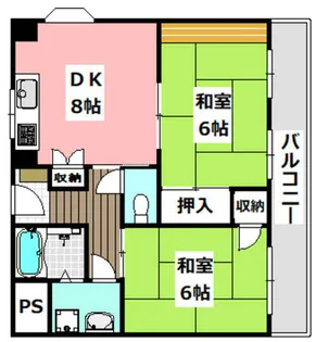 東山ハイツ【3階】の間取り