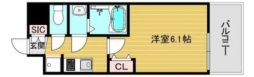 メインステージ天王寺サイドシティ【606号室】の間取り