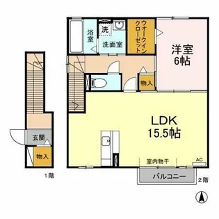 ビラ カメリヤ【2階】の間取り