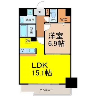 リバーコート砂田橋II【10階】の間取り