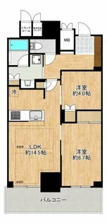ジオタワー大阪十三【14階】の間取り