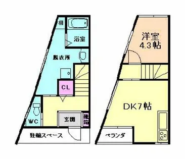 大阪府豊中市服部本町2丁目【テラスハウス】の間取り