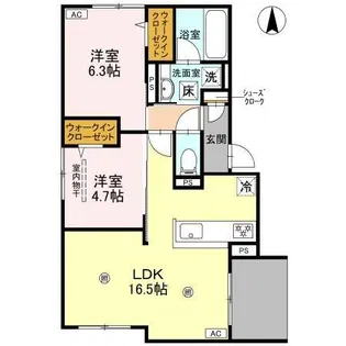 D-residence南茨木【1階】の間取り
